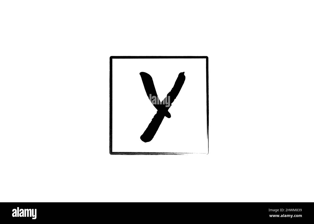 grunge Y alphabet letter logo icon with square. Creative design ...
