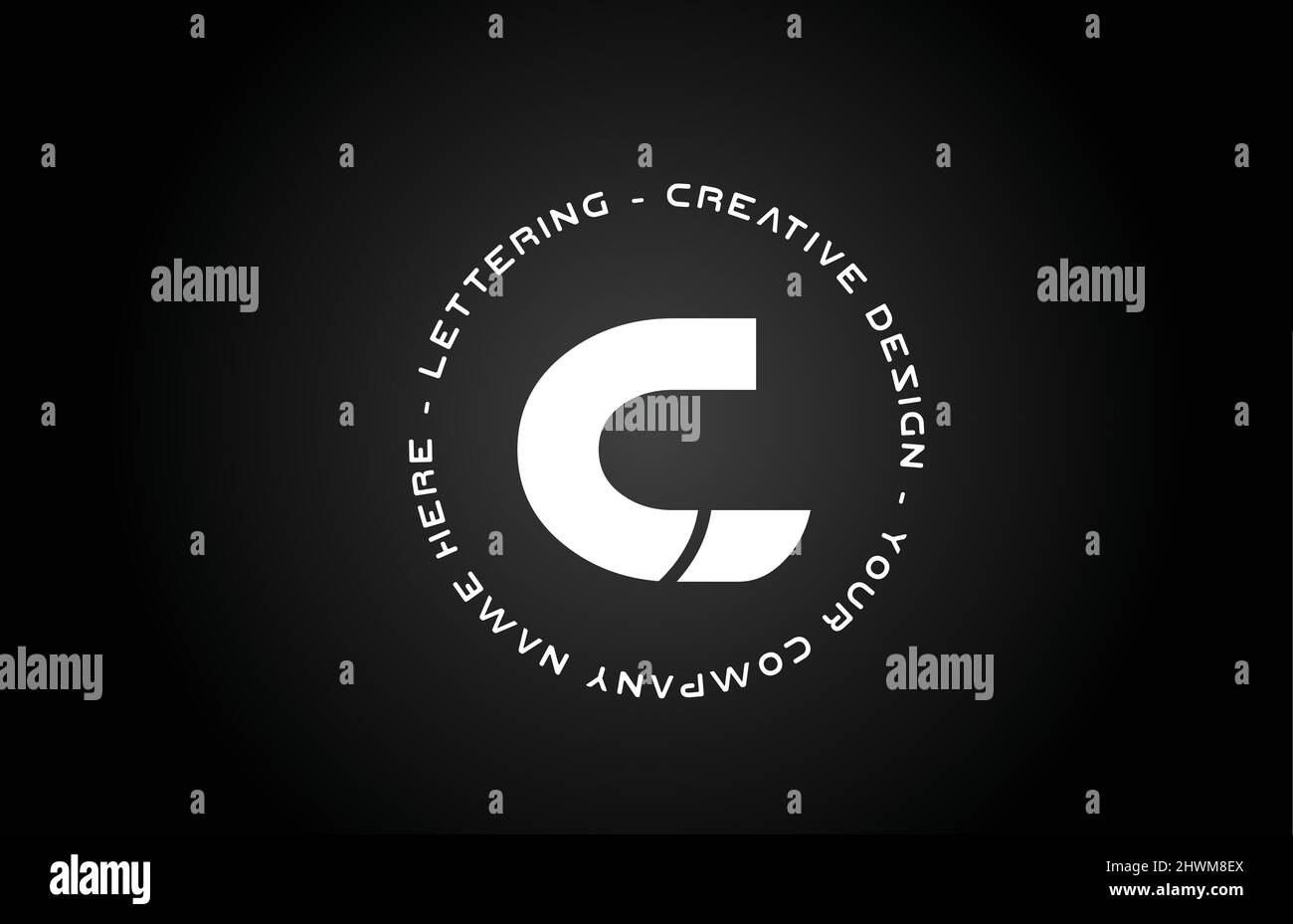 Circle C black and white alphabet letter logo icon design. Creative ...