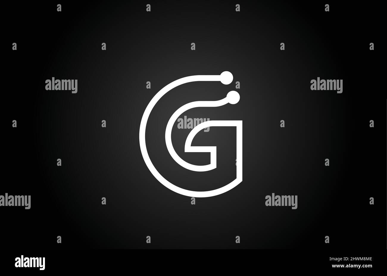 G alphabet letter logo icon design with dot and line. Creative template ...