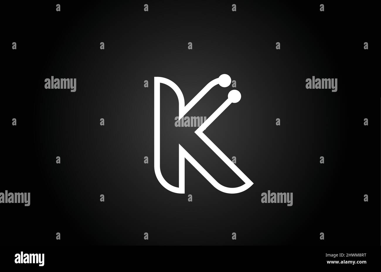 K alphabet letter logo icon design with dot and line. Creative template ...