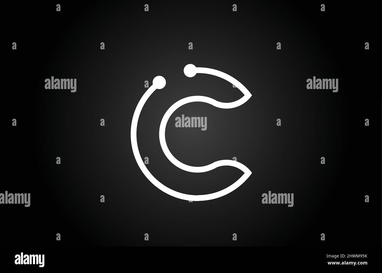 C alphabet letter logo icon design with dot and line. Creative template ...