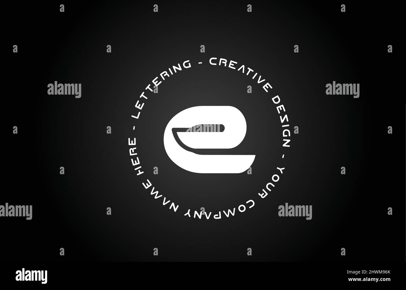 Circle E black and white alphabet letter logo icon design. Creative ...
