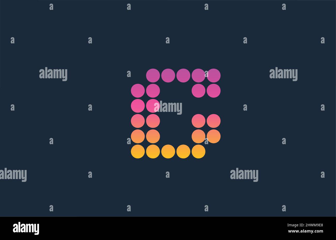 C pink yellow dotted alphabet letter logo icon design. Creative ...
