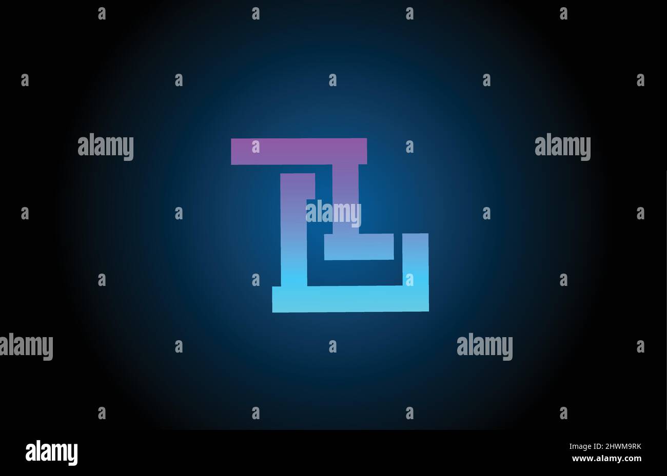 L blue alphabet letter logo icon with line design. Creative template ...