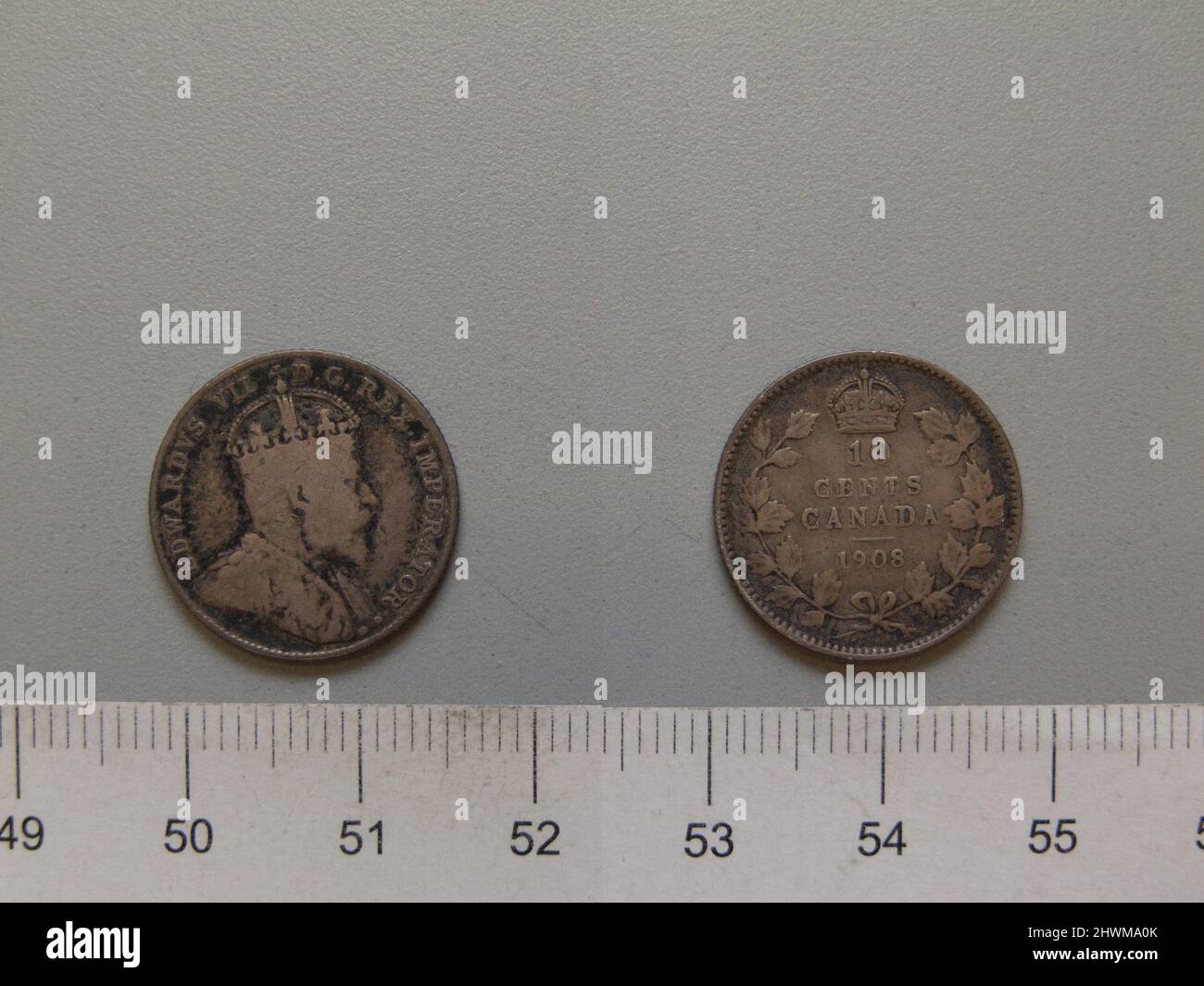 10 Cents of Edward VII, King of Great Britain from Ottawa. Ruler ...