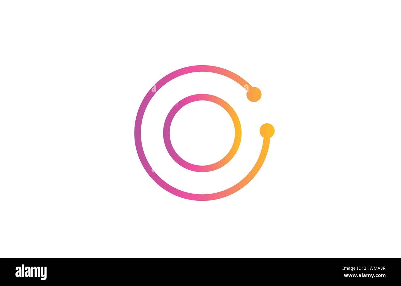 O pink alphabet letter logo icon design with dot. Creative template for ...