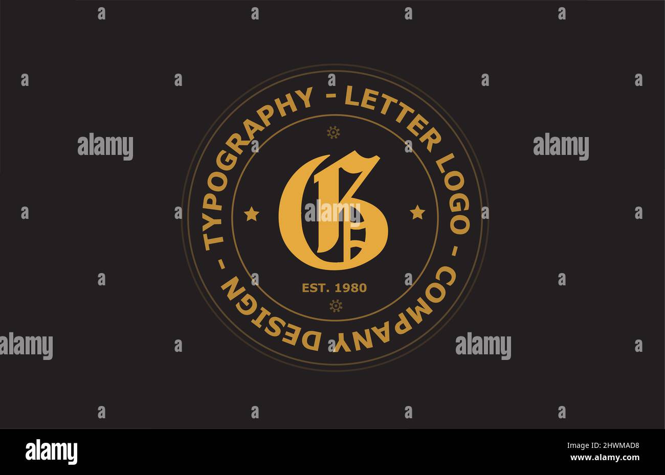 brown yellow G vintage alphabet letter logo icon design. Creative ...