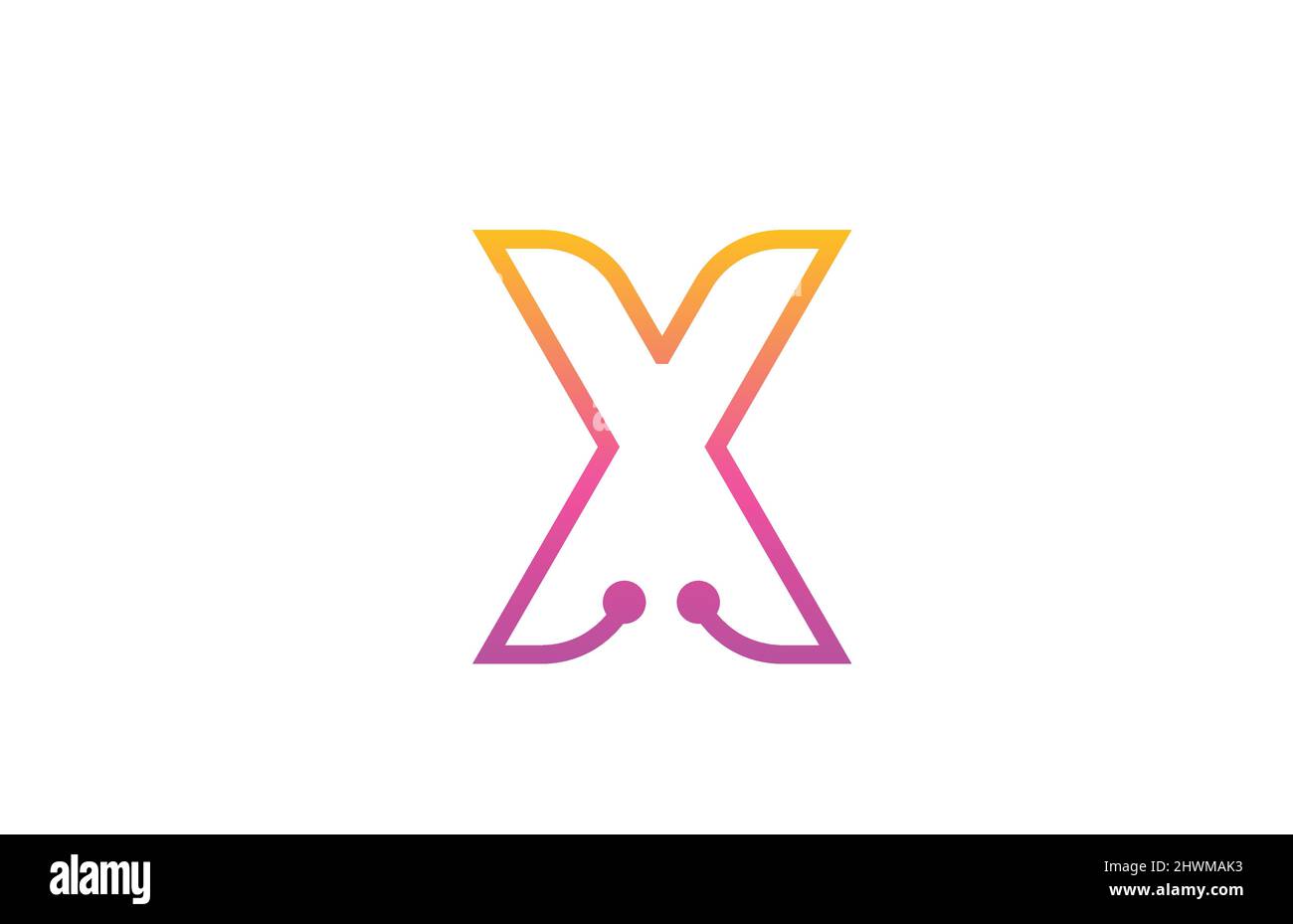 X pink alphabet letter logo icon design with dot. Creative template for ...