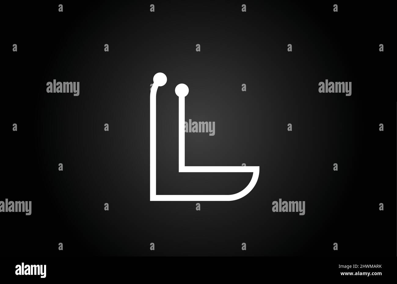 L alphabet letter logo icon design with dot and line. Creative template ...