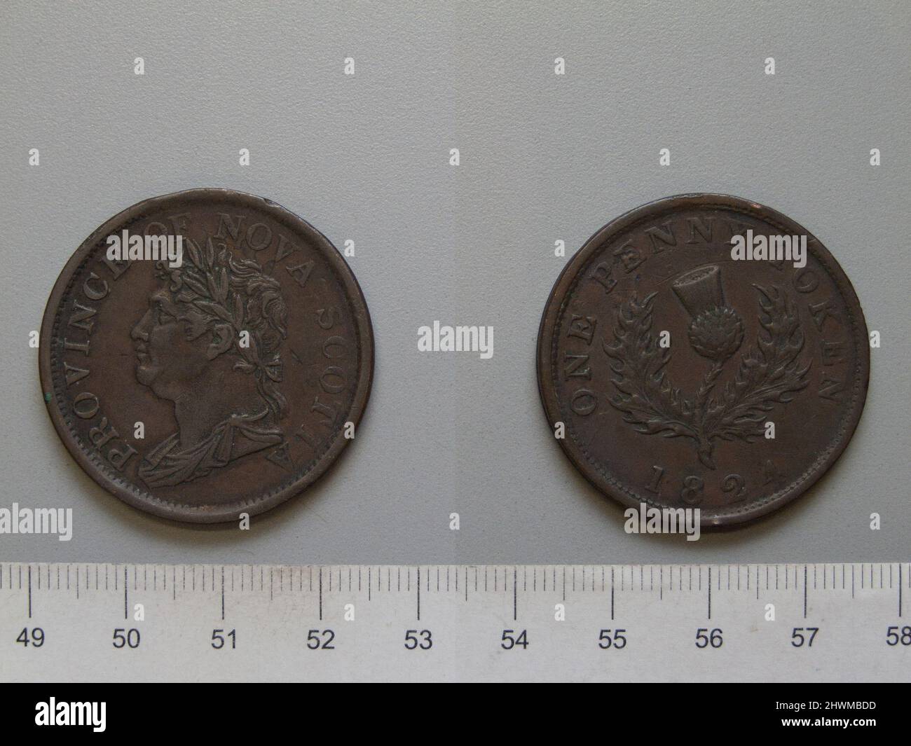 1 Penny of George IV, King of Great Britain from Halifax. Ruler: George ...
