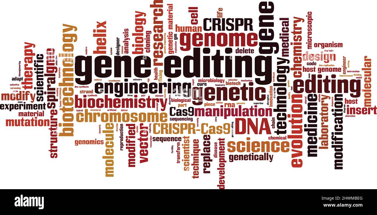 Gene Editing Word Cloud Concept Collage Made Of Words About Gene