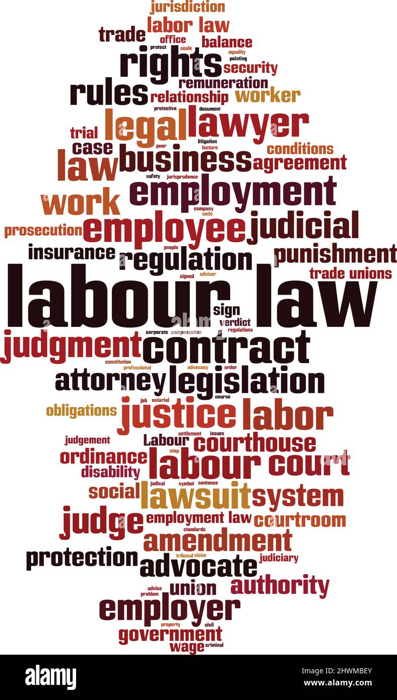 Labour law word cloud concept. Collage made of words about labour law. Vector illustration Stock Vector