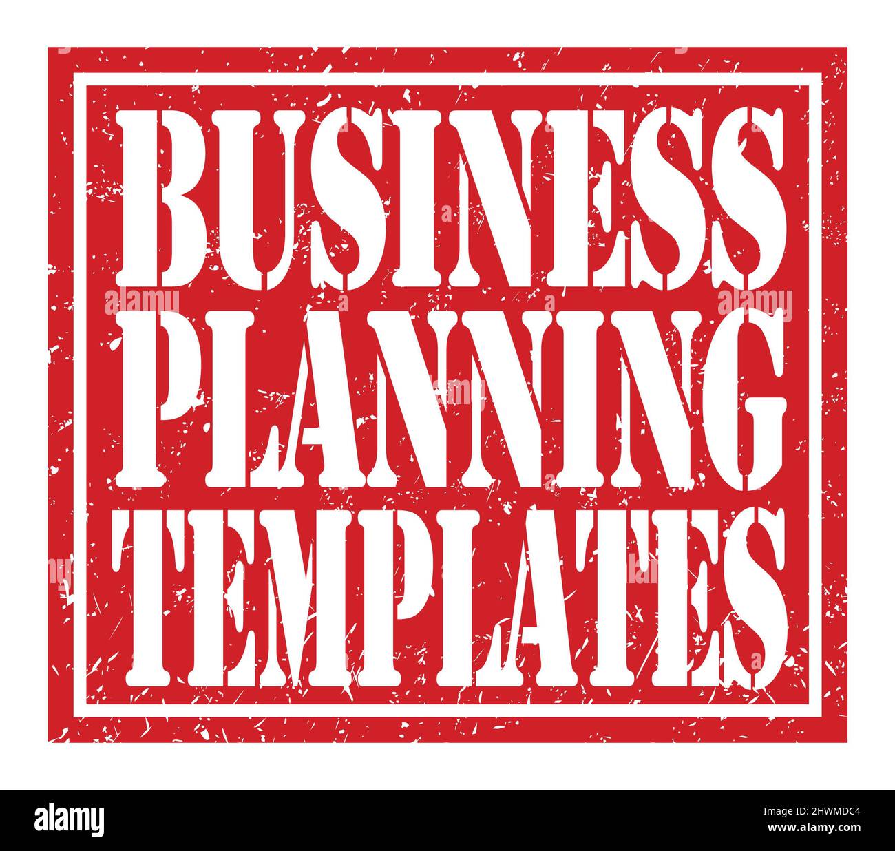 BUSINESS PLANNING TEMPLATES, words written on red stamp sign Stock