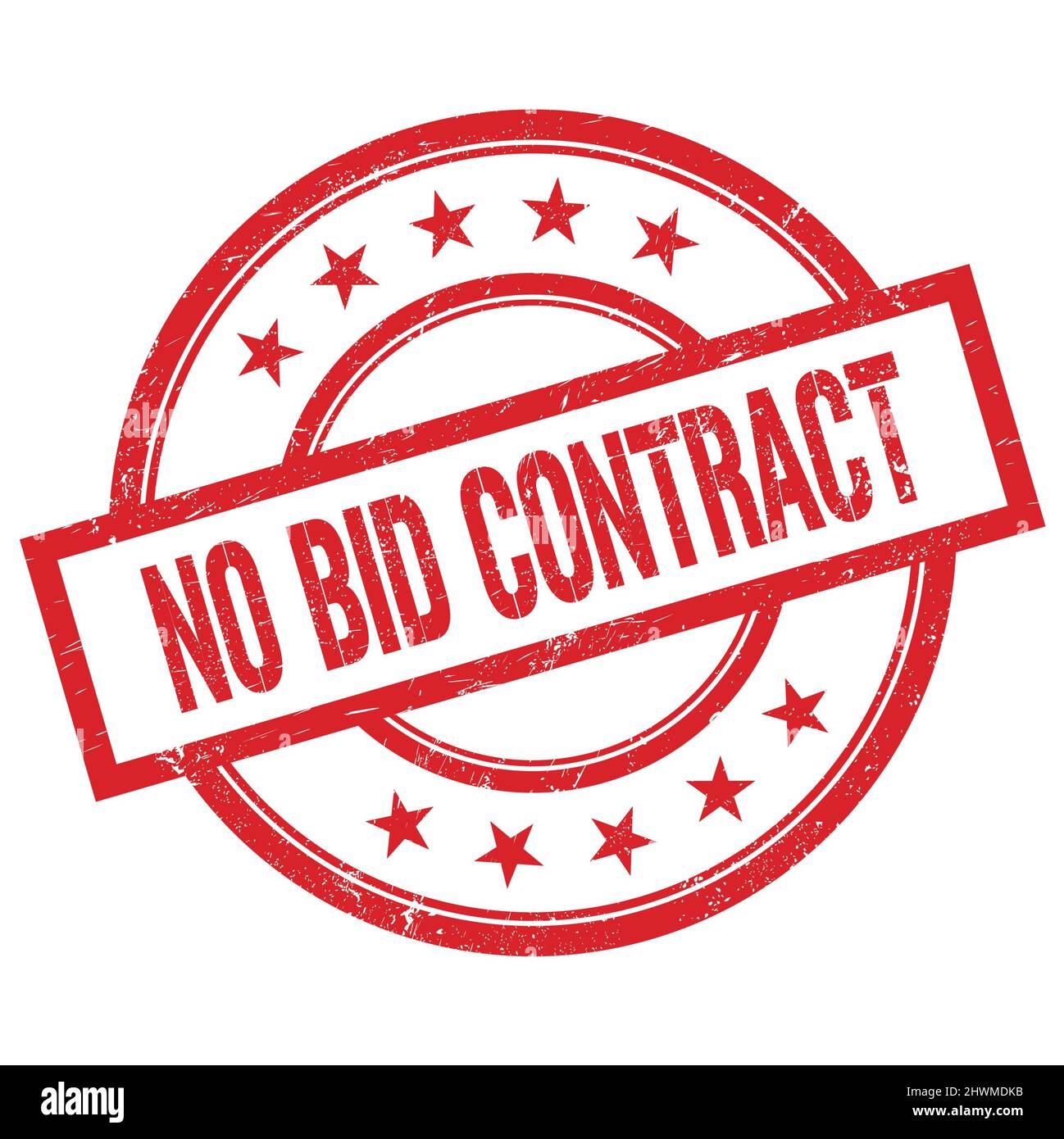 NO BID CONTRACT text written on red round vintage rubber stamp 
