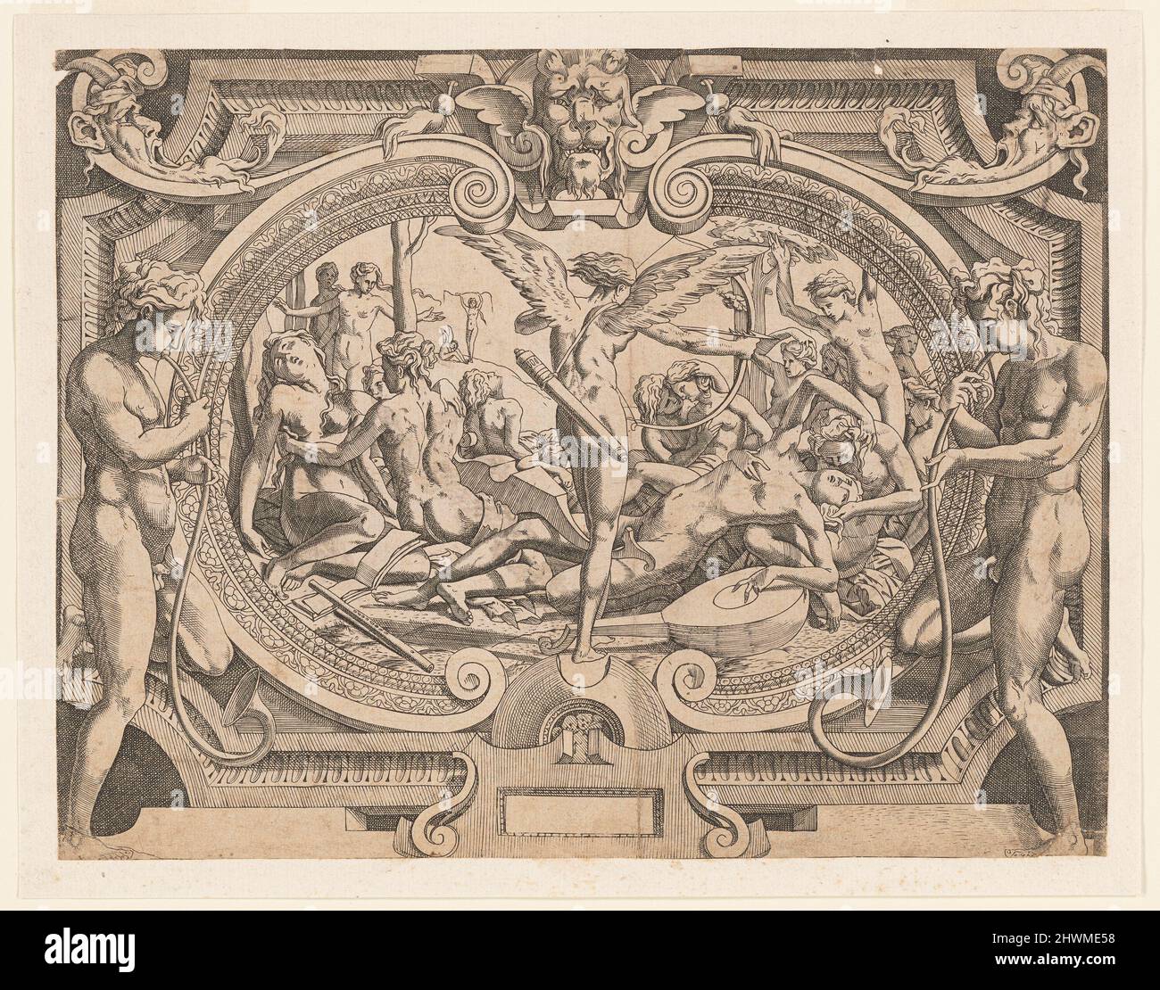 Love (Amour). Engraver: Jacques Androuet du Cerceau, French, 1510–1584After: Francesco Primaticcio, Italian, 1504–1570 Stock Photo