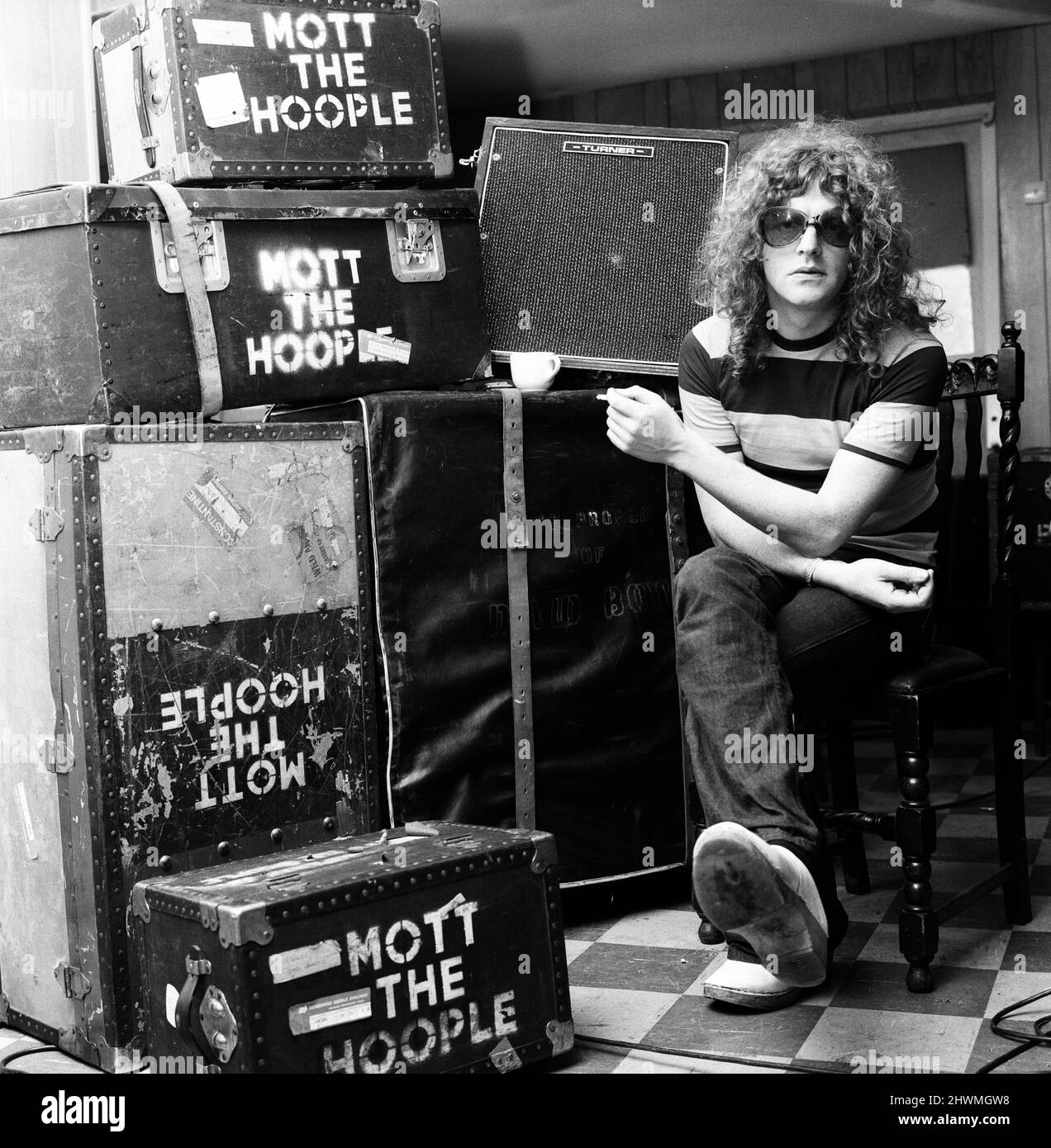 Mott the Hoople singer Ian Hunter. 30th August 1973. Stock Photo