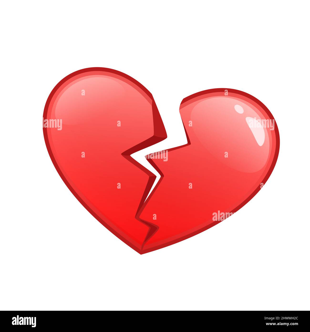 Vector cartoon style illustration of broken heart Stock Vector