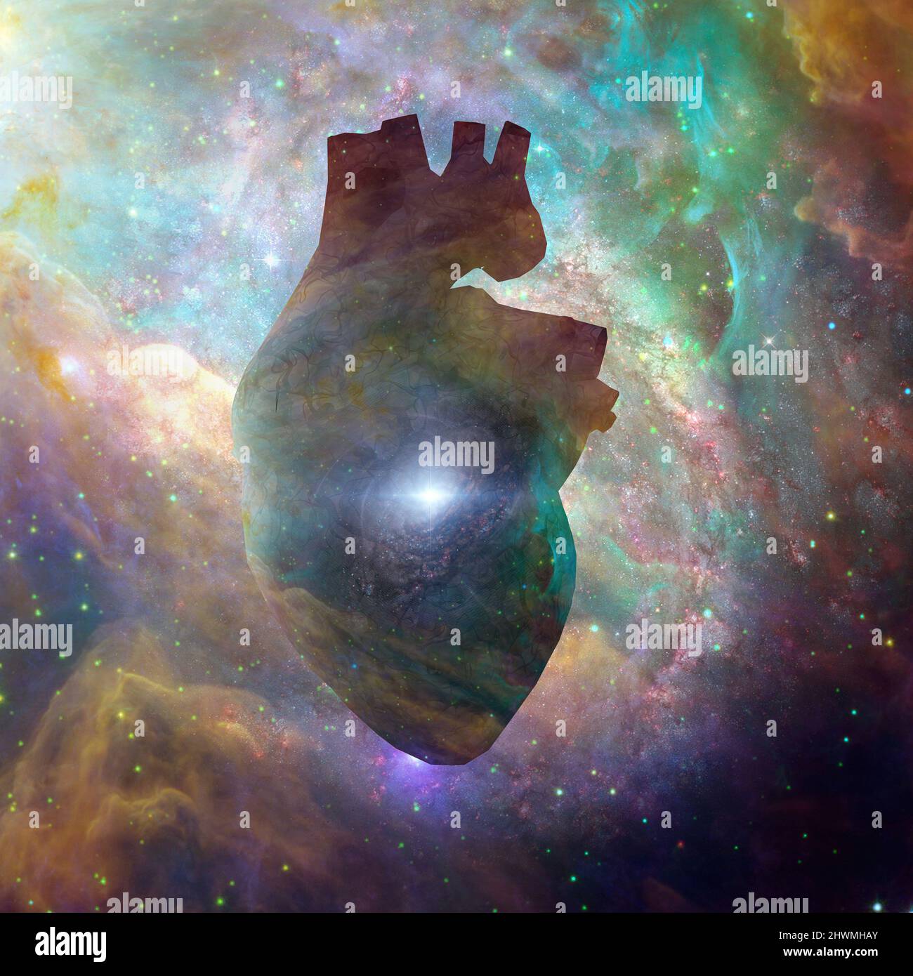 Interstellar Heart. Sci Fi Art. 3D rendering Stock Photo Alamy