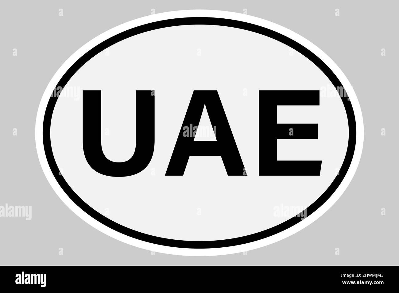 United Arab Emirates international vehicle registration code Stock Vector