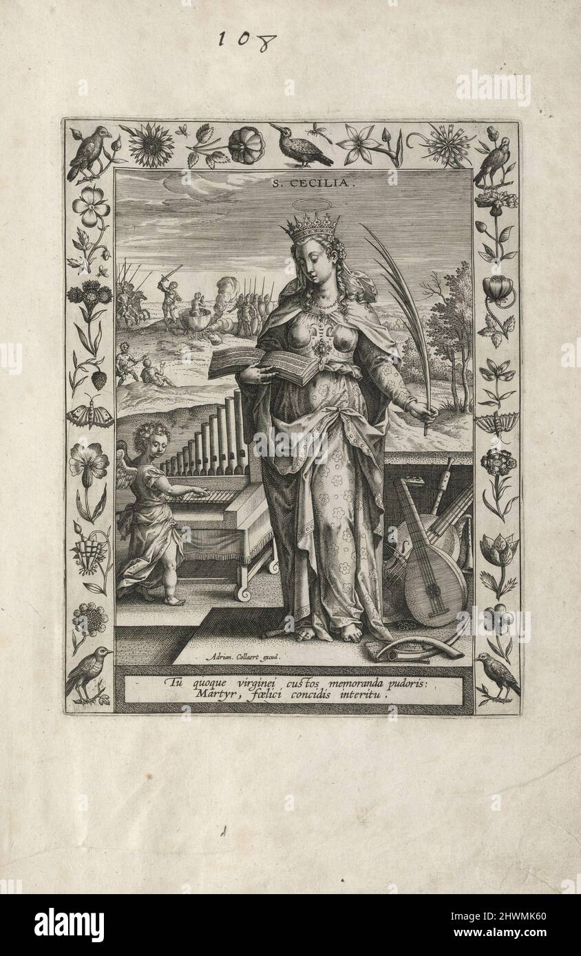 Saint Cecilia, 1 of 25 plates from the series Martyrologium Sanctarum ...