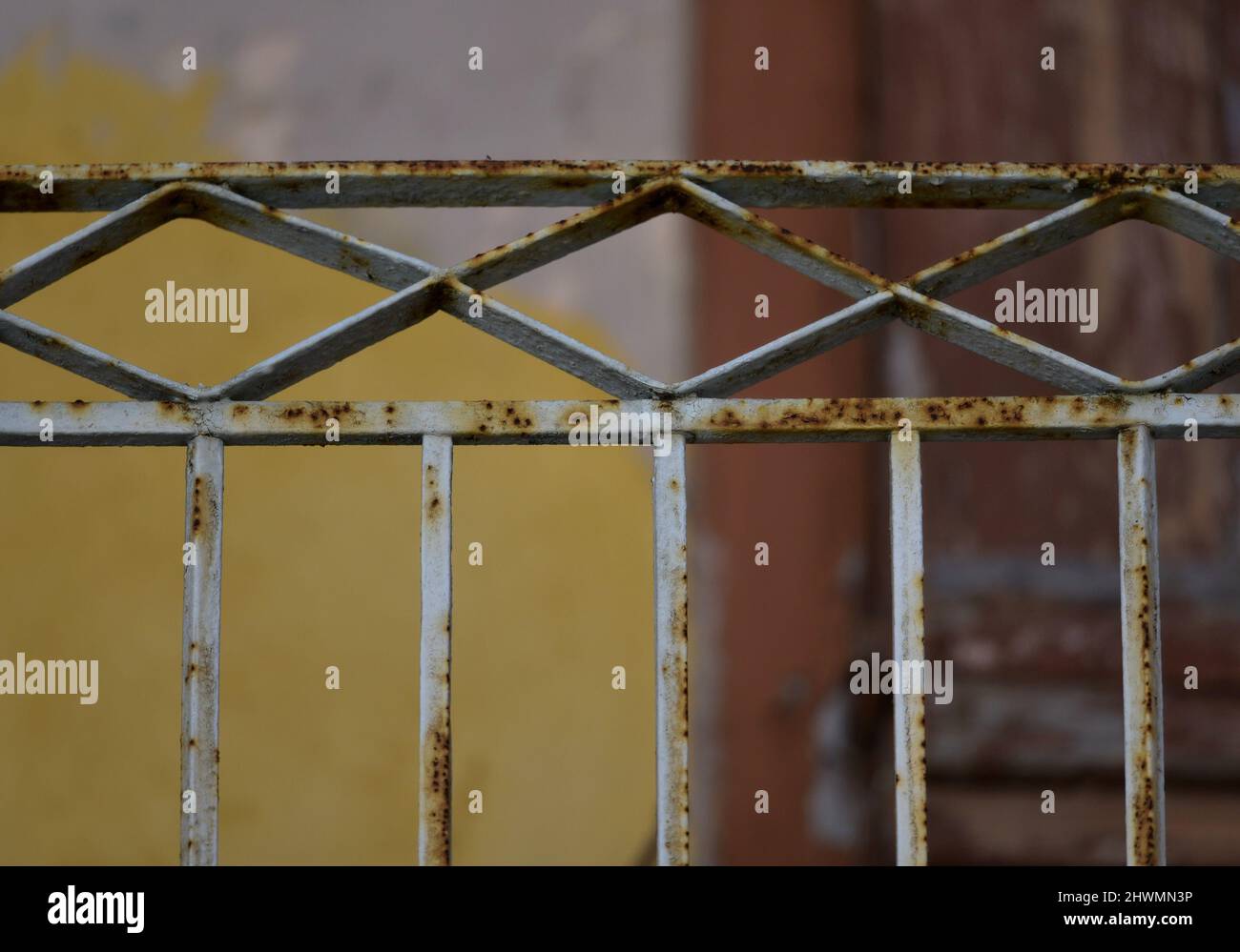 Traditional rural house handcrafted rusty wrought iron balcony railing ...