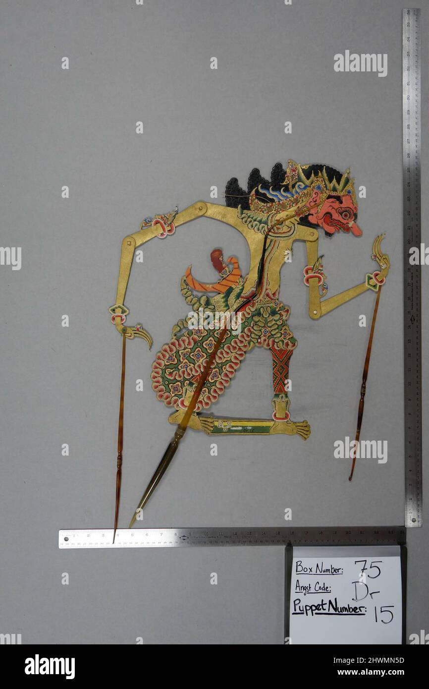 Shadow Puppet (Wayang Kulit) of Patih Nirbito, from the set Kyai Drajat Stock Photo Alamy