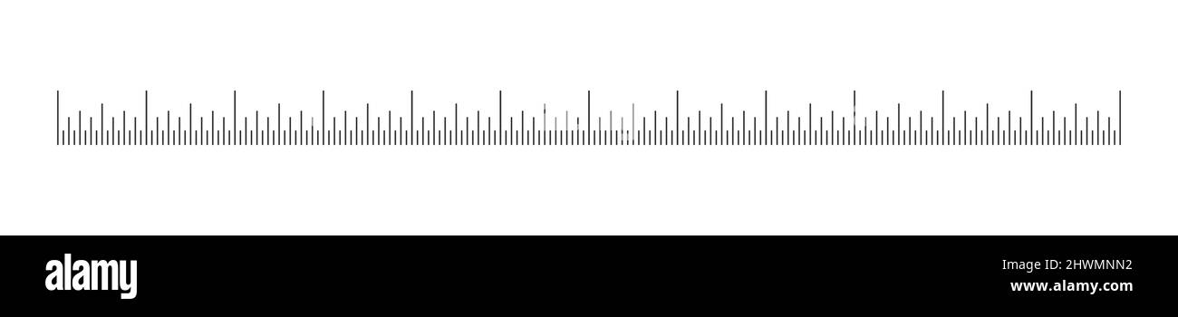 Horizontal scale of thermometer, ruler, tape. Measuring tool template ...