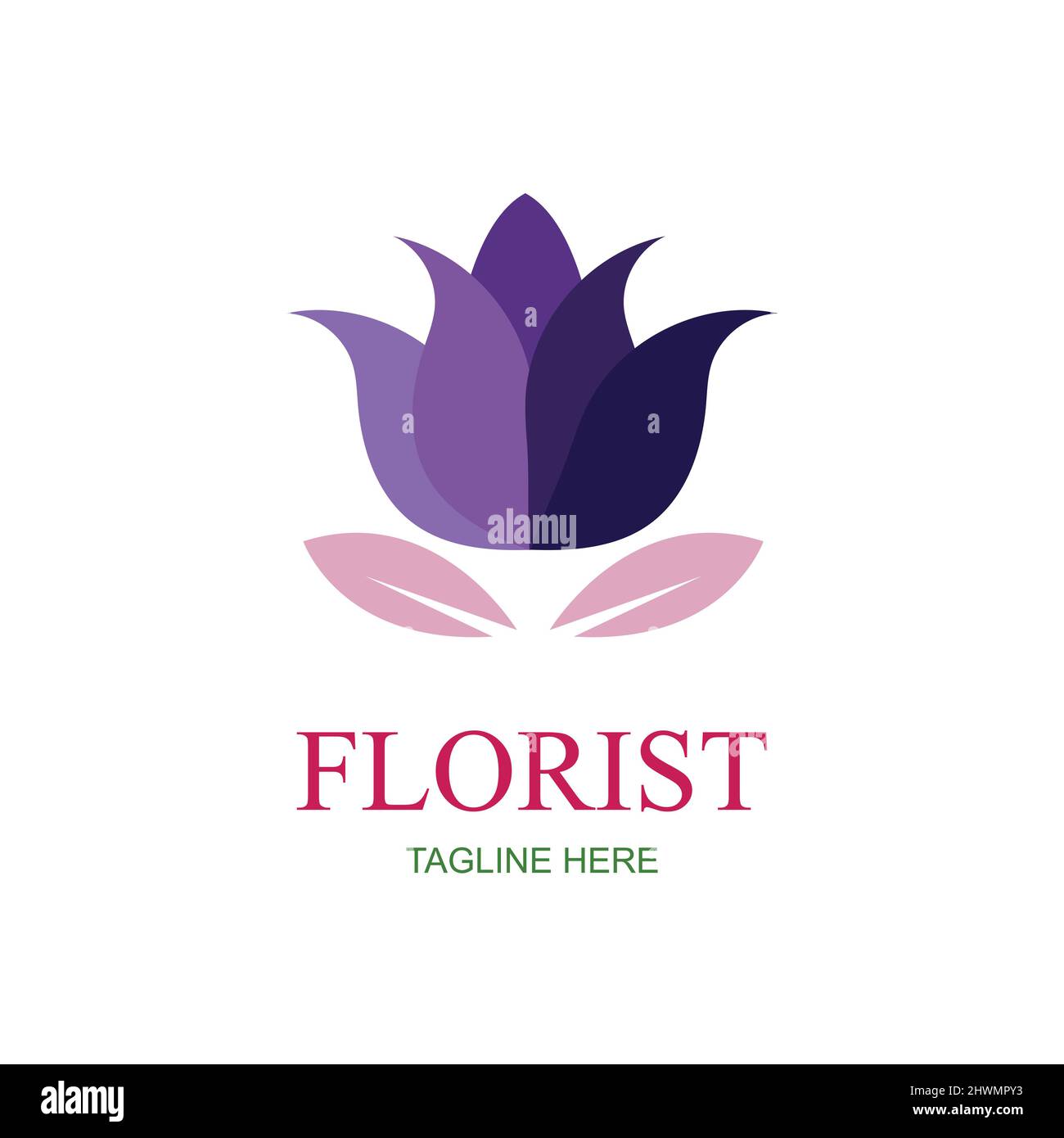 Florist logo illustration design template - vector Stock Vector