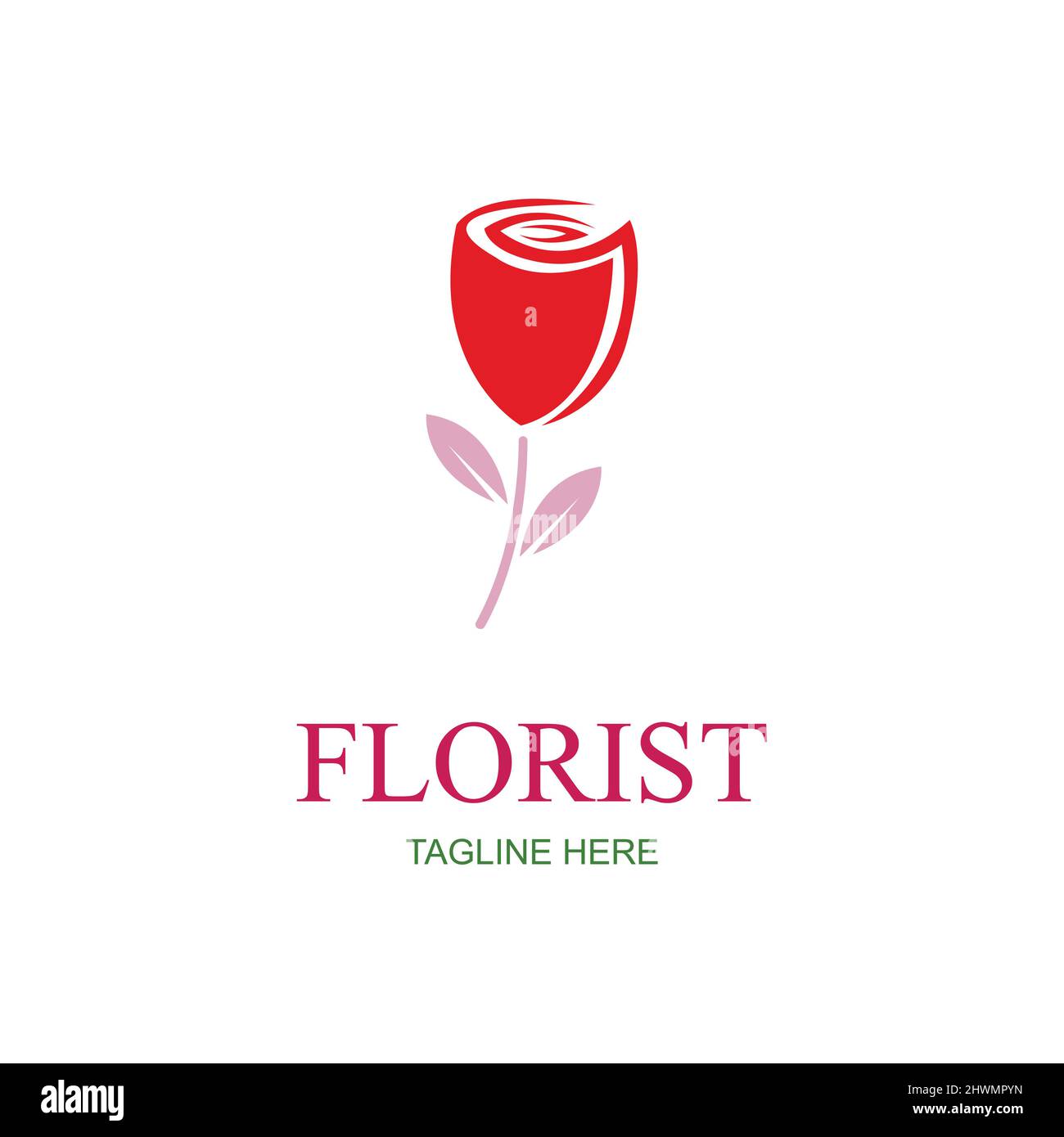 Florist logo illustration design template - vector Stock Vector