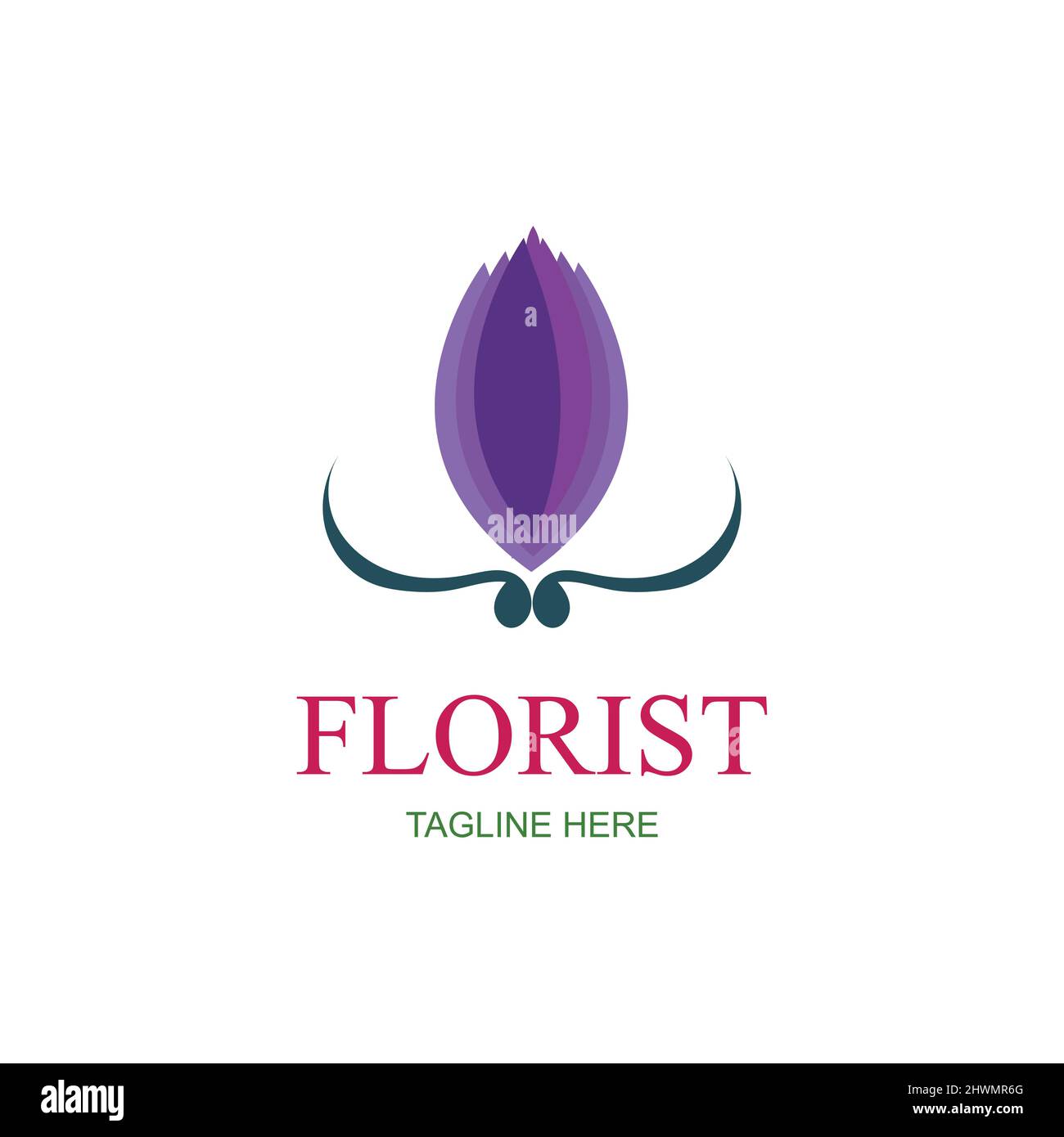 Florist logo illustration design template - vector Stock Vector