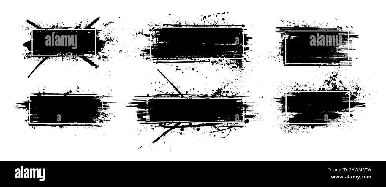 Grunge compositions with frame isolated on white background Stock Vector