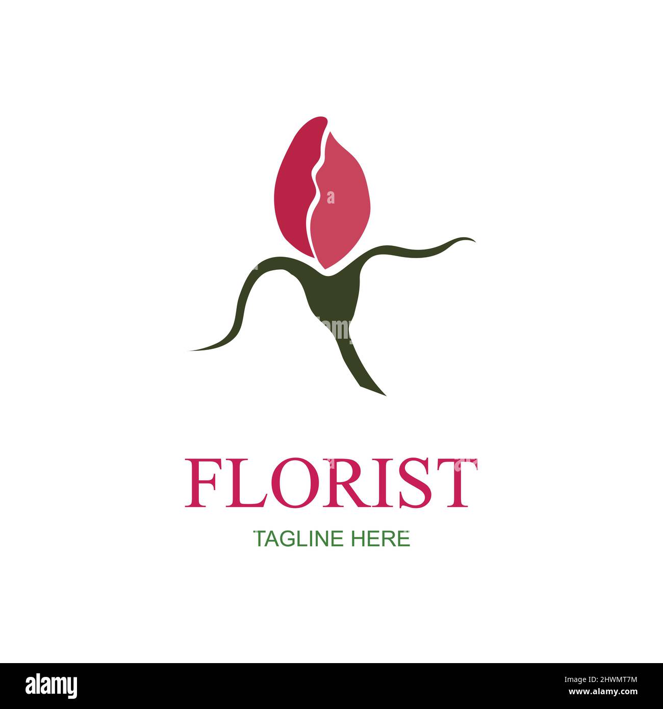 Florist logo illustration design template - vector Stock Vector