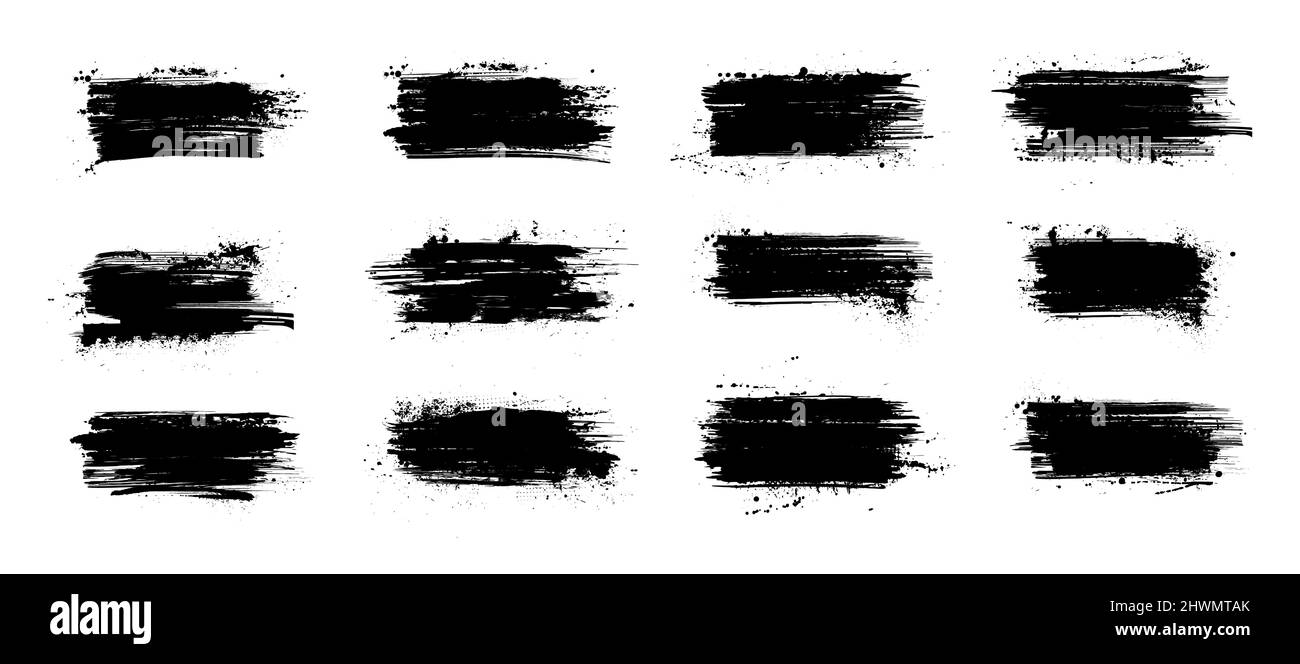 Broad strokes of paint, ink splashen, brushstroke Stock Vector Image