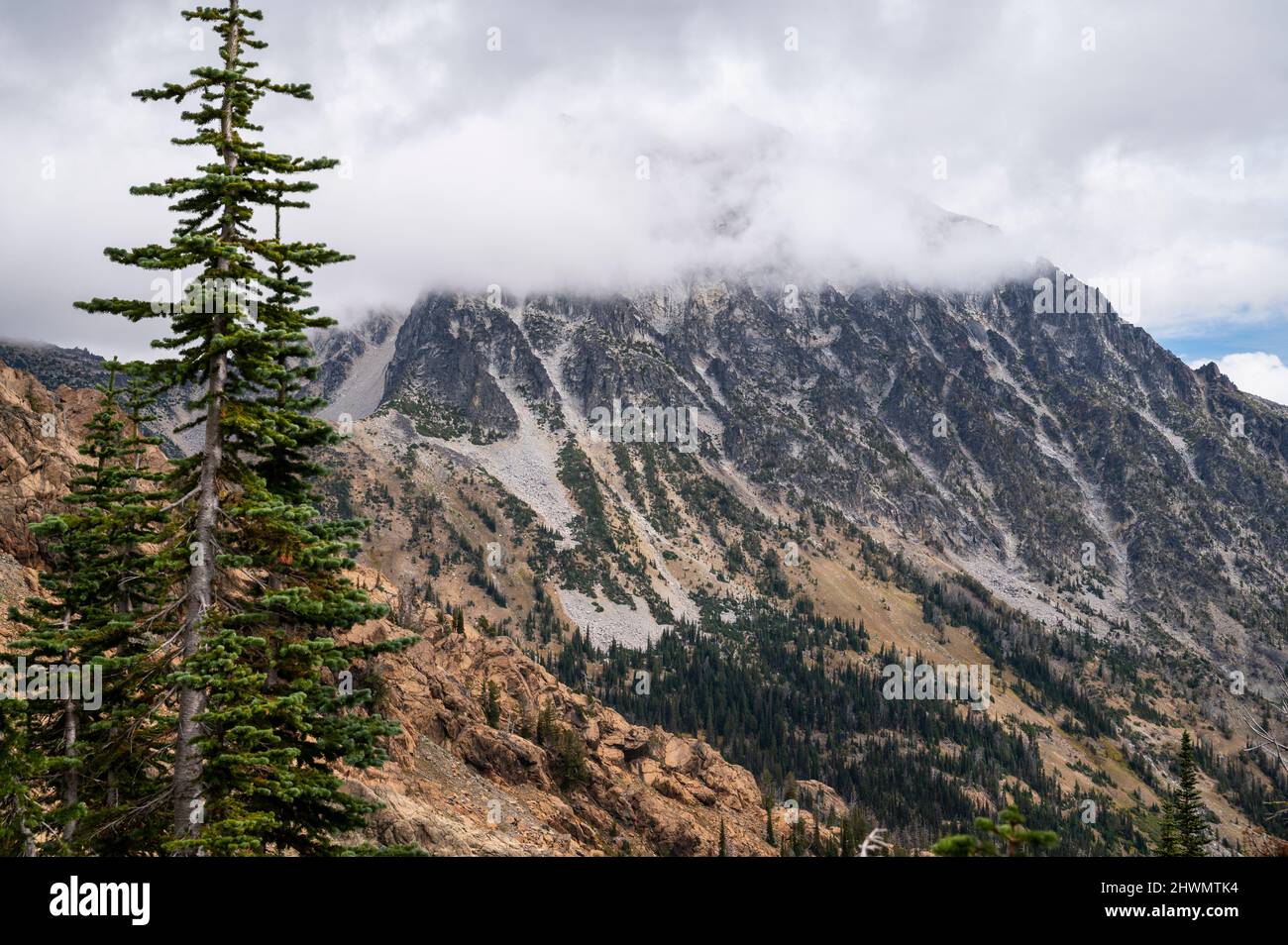 Scenic view of Mount Stuart in The Alpine Lakes Wilderness Stock Photo