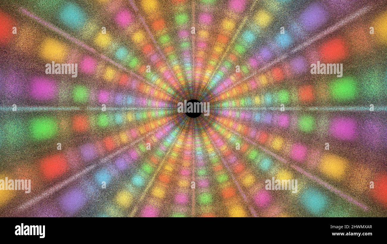Stage Light Tunnel. Green screen background. 3d Rendering. Stock Photo