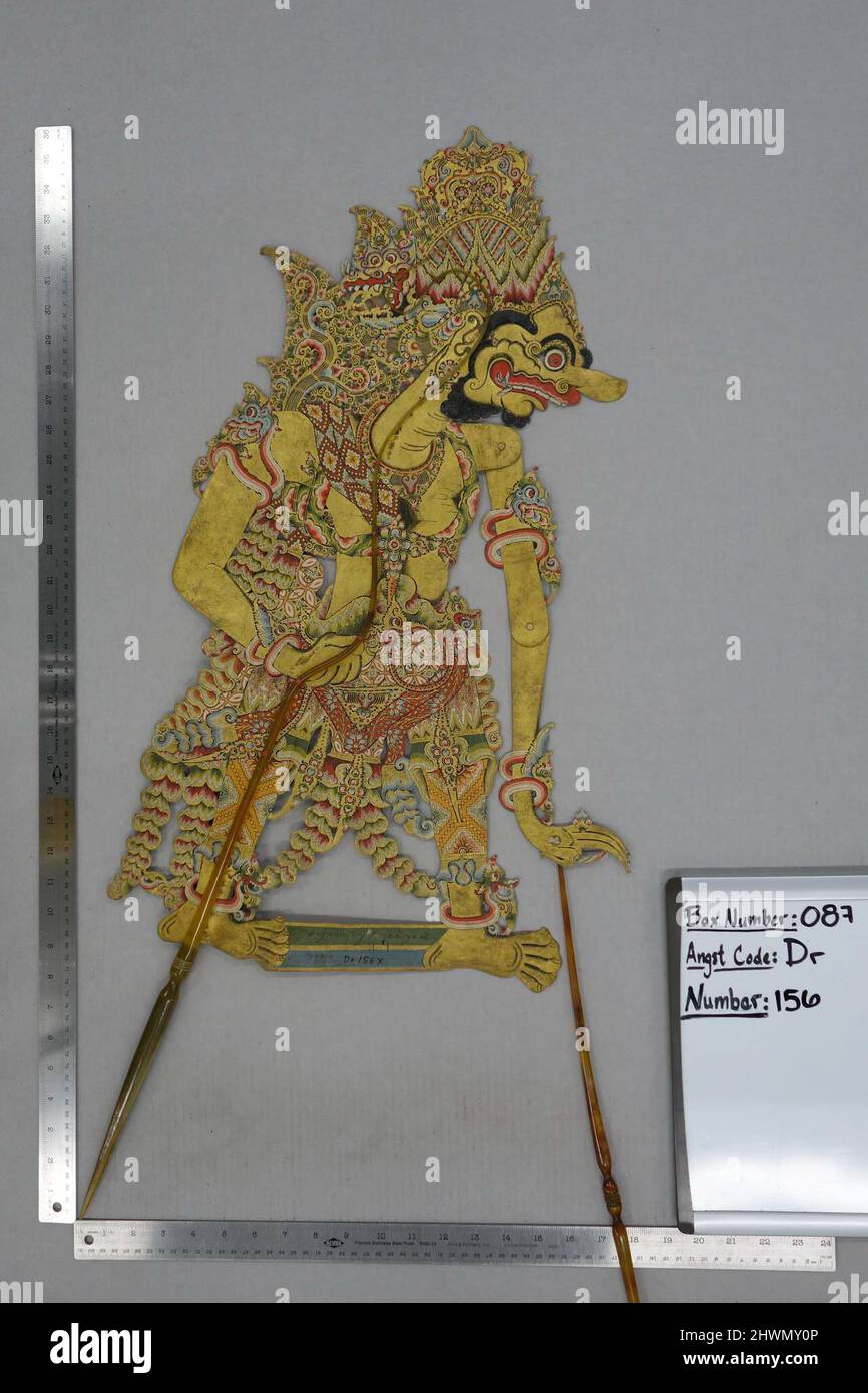 Shadow Puppet (Wayang Kulit) of Rahwana, from the set Kyai Drajat Stock
