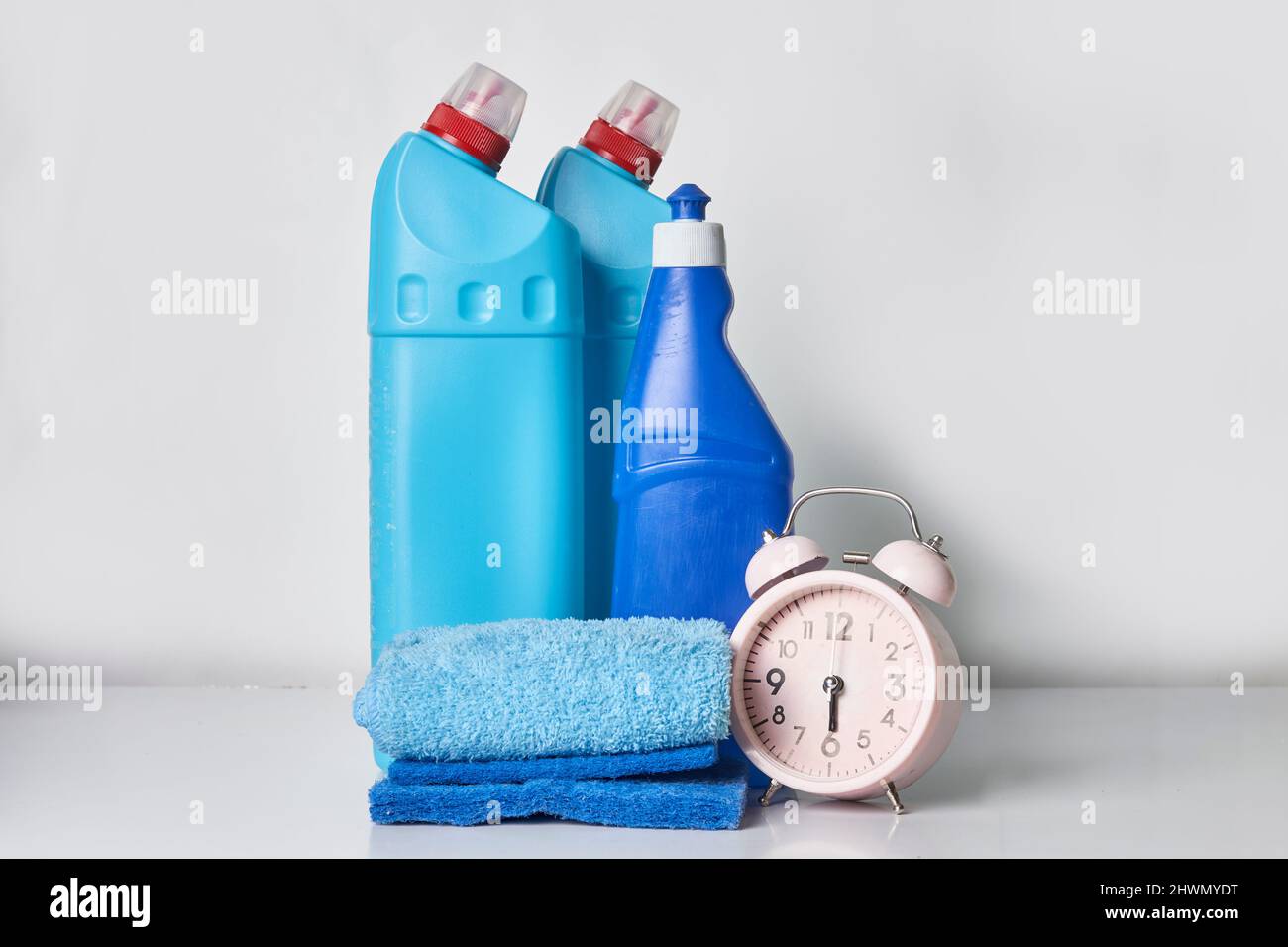 Cleaning service concept. Cleaning chemical bottles. cleaning supplies. House cleaning concept