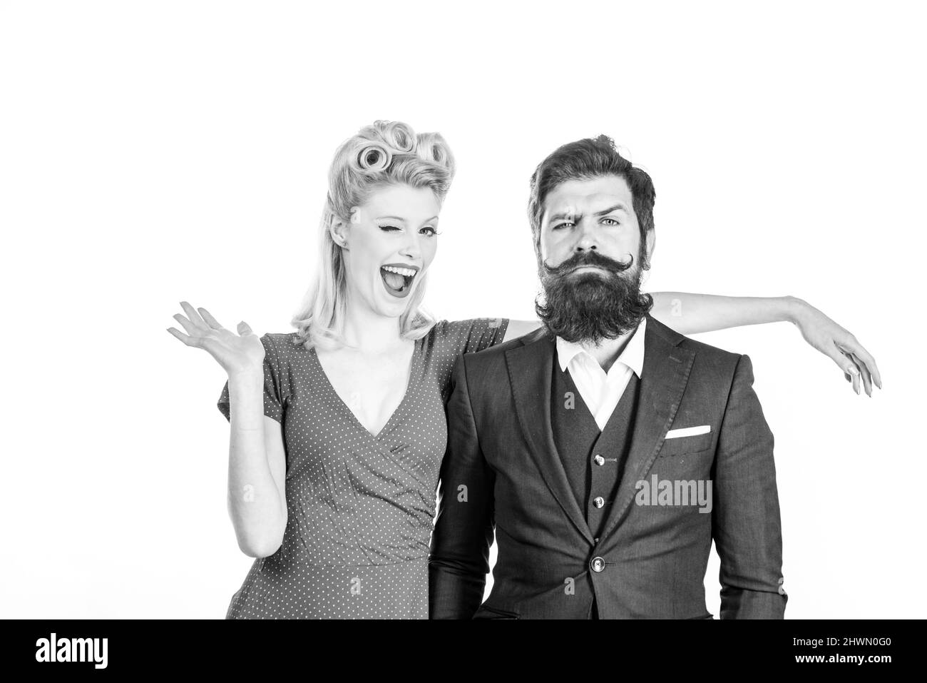 Young retro lovers. Husband and wife, vintage style Stock Photo - Alamy