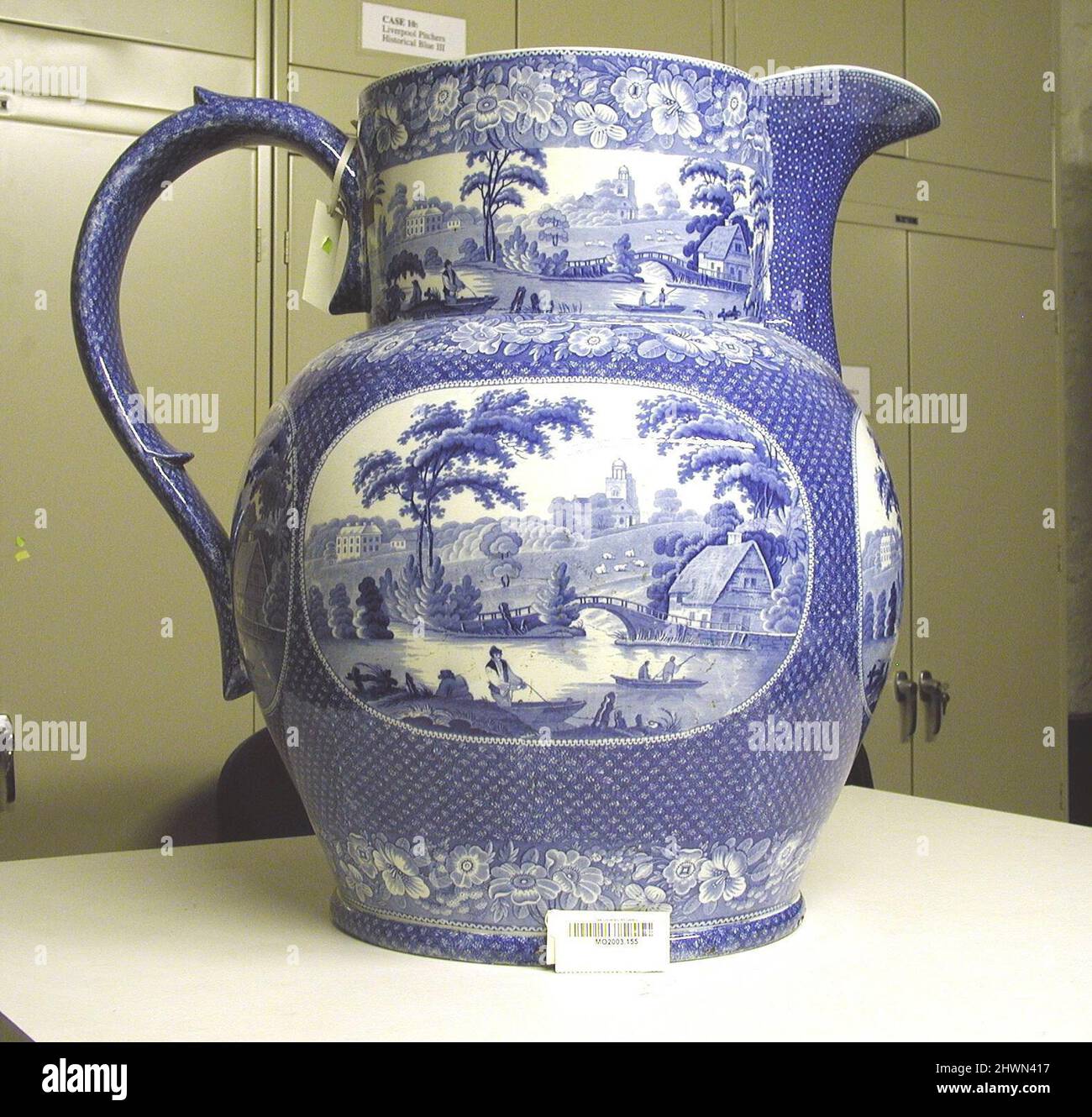 Jug with a view of Nuneham Courtenay. Manufacturer: Bourne, Baker, and Bourne, English Stock Photo