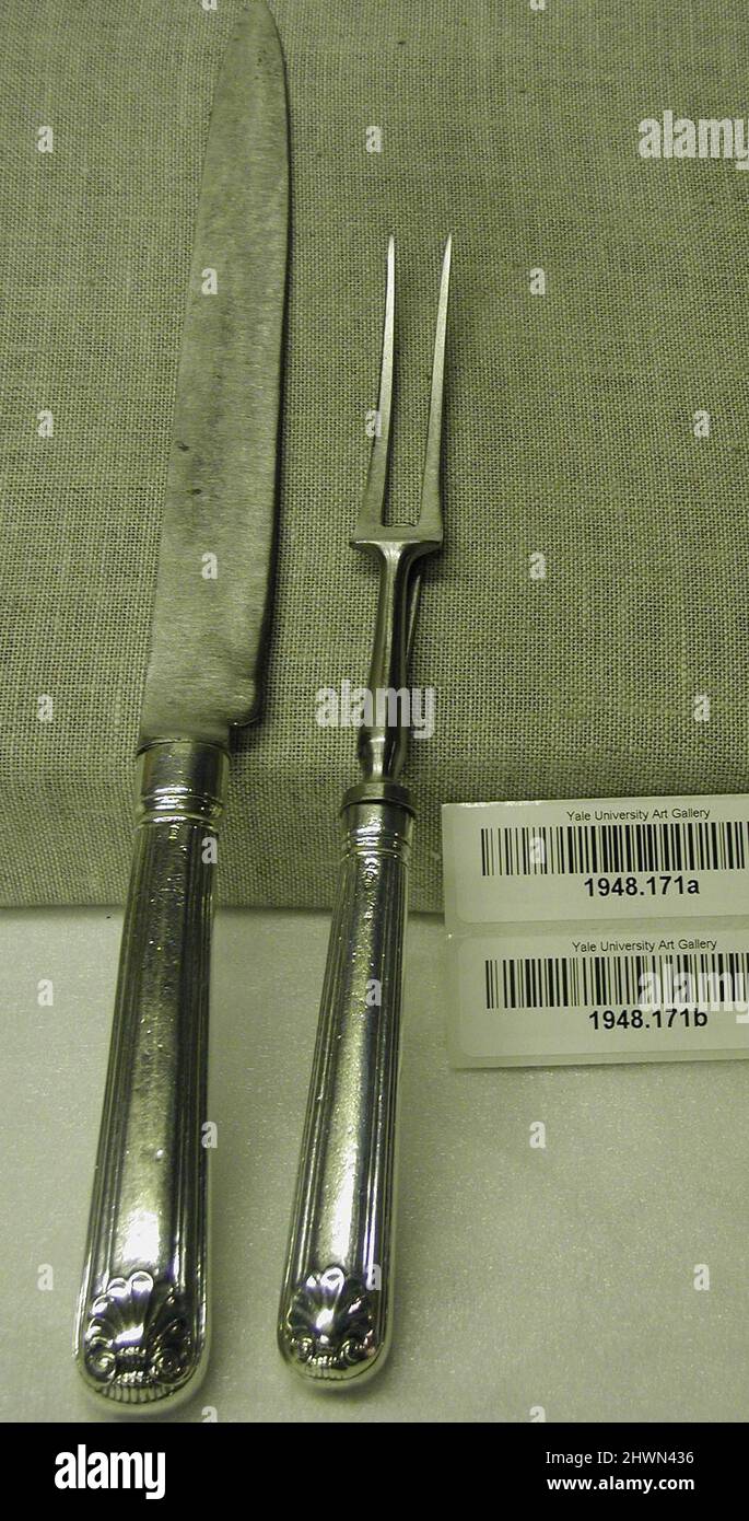 Carving Set Knife and Fork. Maker Paul Storr, British, 17711844
