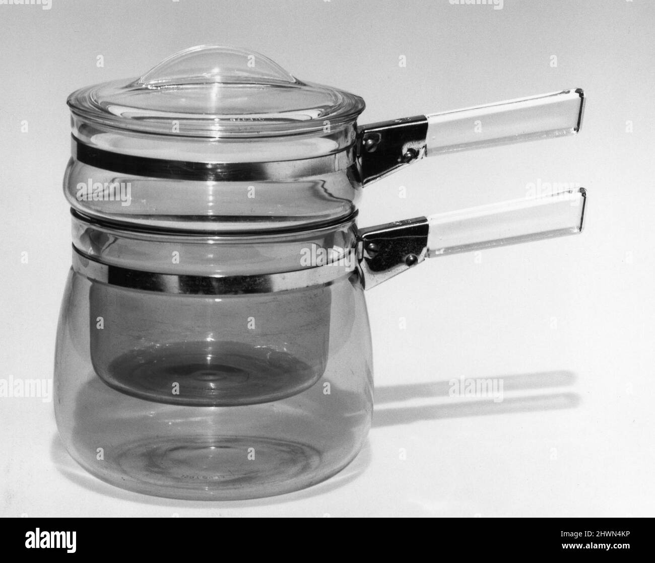 Double boiler with lid. Manufacturer: Corning Glass Works, American,  1878–1990 Stock Photo - Alamy