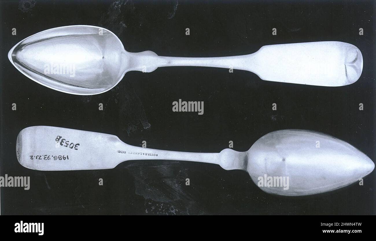 Three tablespoons. Maker Squire and Lander, American, active ca. 1857