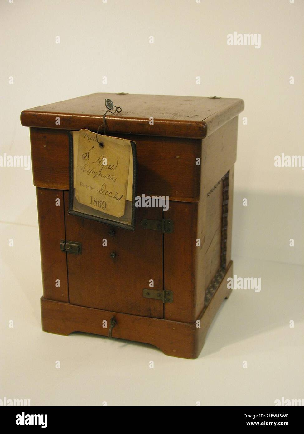 Patent model of a refrigerator. Inventor Samuel Ayres, American, born