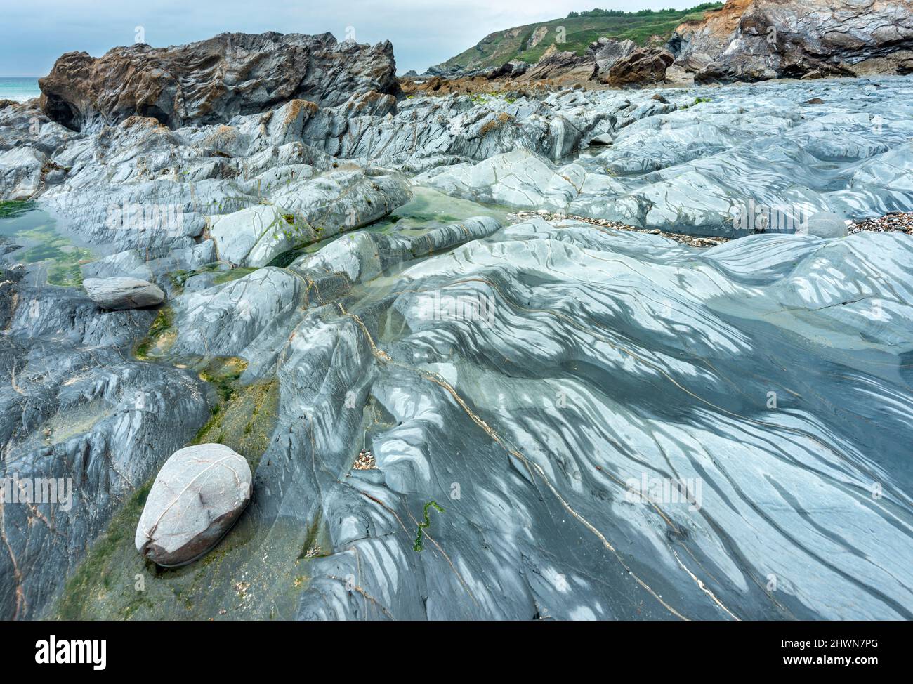 Dramatic National Trust,unspoilt beach cove,interesting rock formations ...