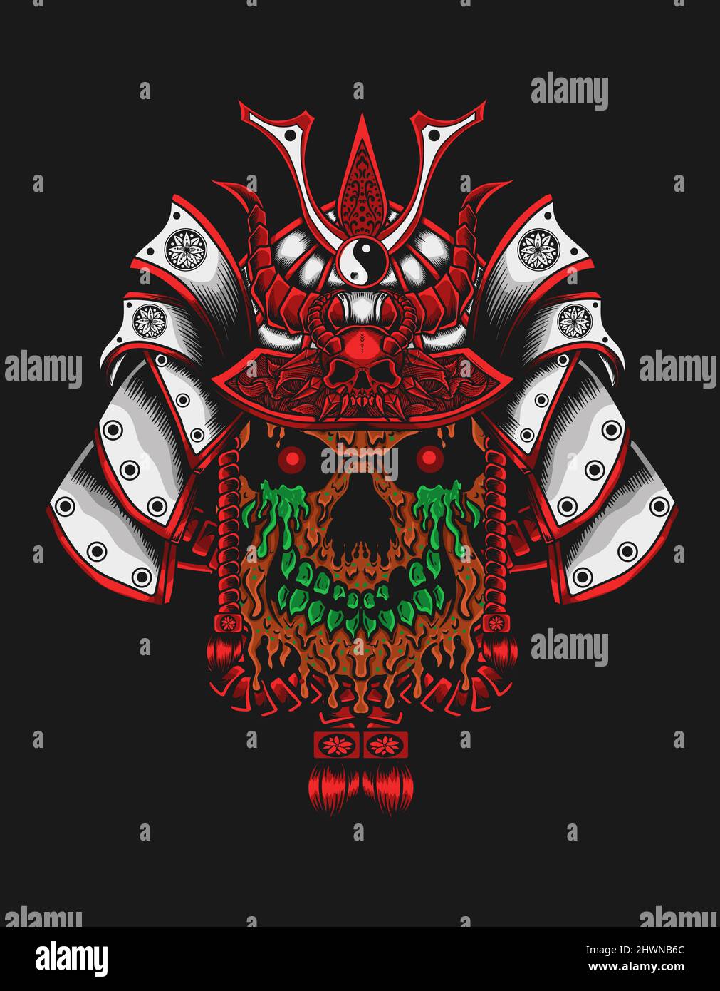 illustration vector samurai grime head Stock Vector Image & Art - Alamy