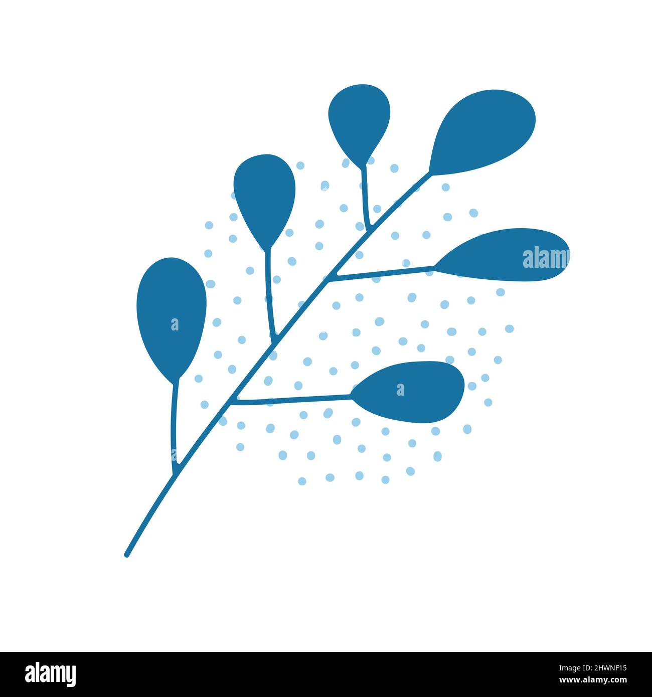 Leaf Line Art With Shapes In Pastel Stock Vector Image & Art - Alamy