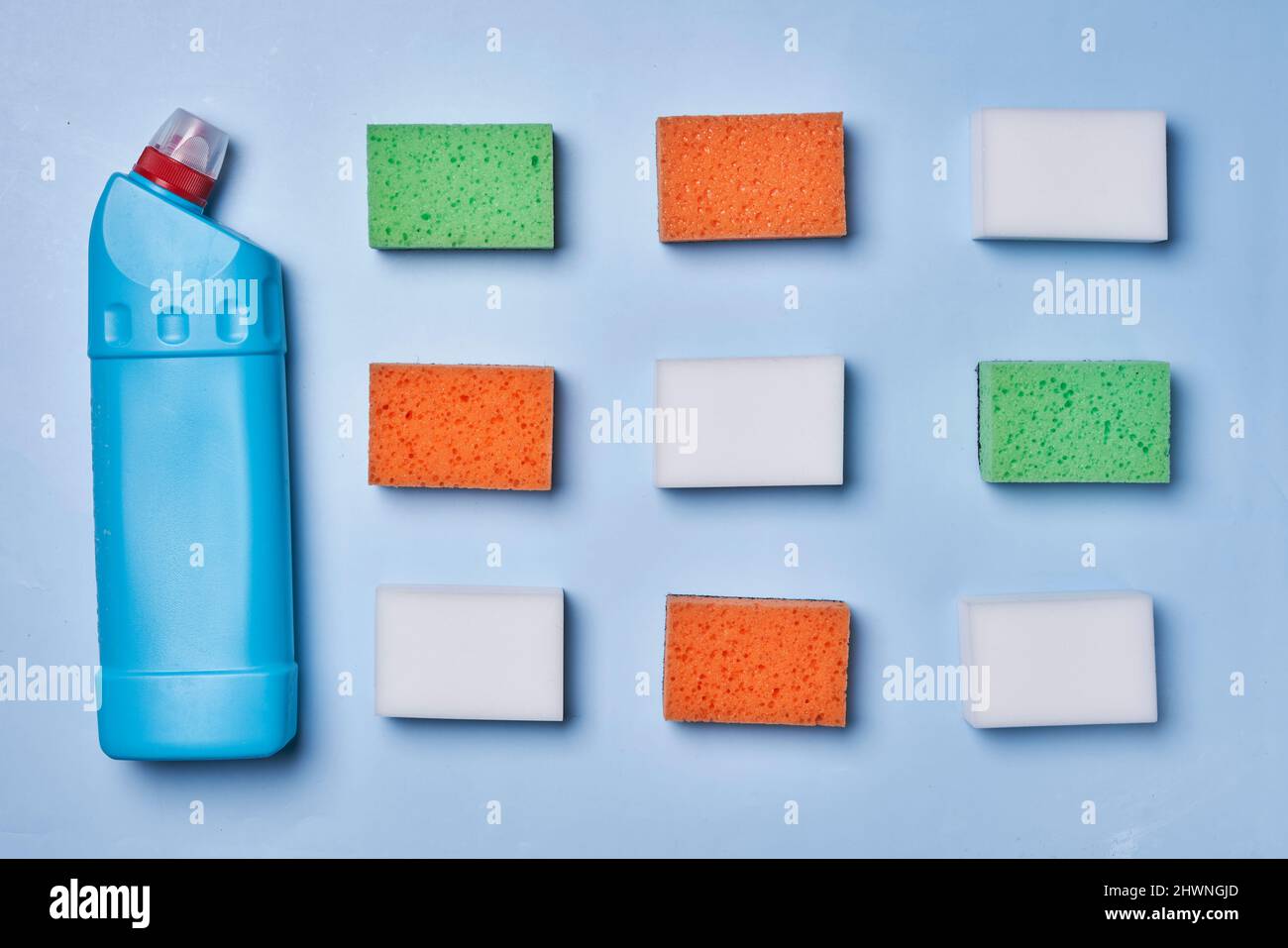 Cleaning service concept. Cleaning chemical bottles. cleaning supplies. House cleaning concept