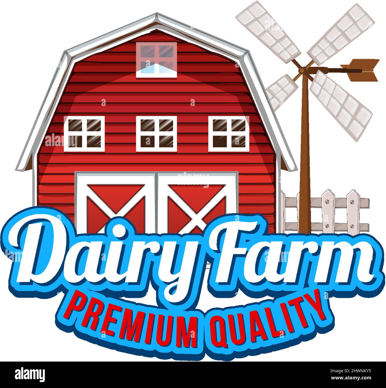 A Barn with a Dairy farm label illustration Stock Vector Image & Art ...