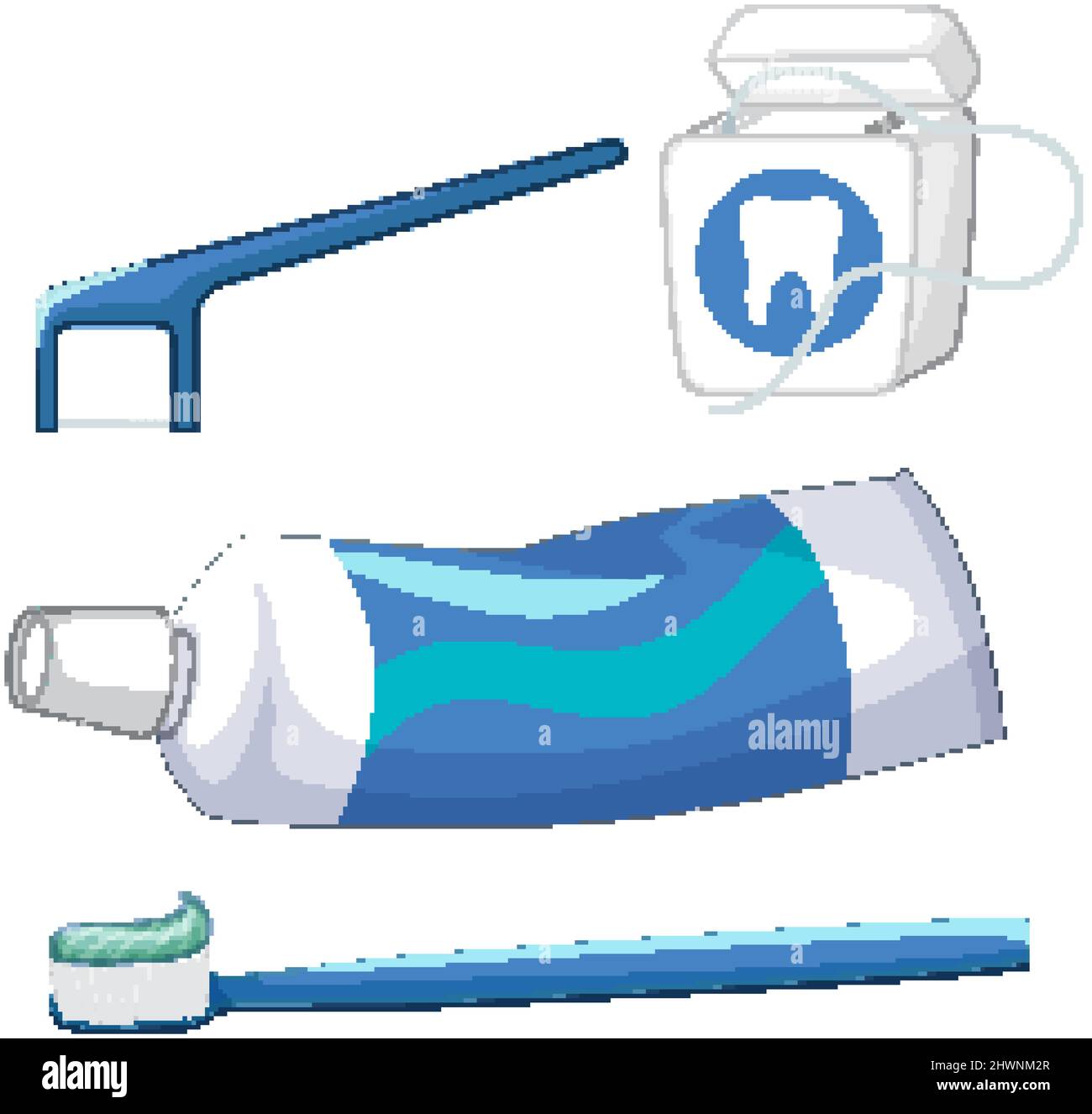 Dental cleaning equipment on white background illustration Stock Vector