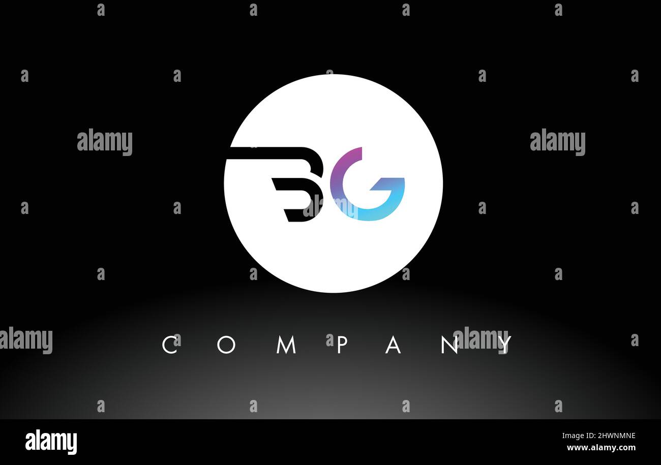BG Logo. Letter Design Vector with Purple and Black Colors Stock Vector ...